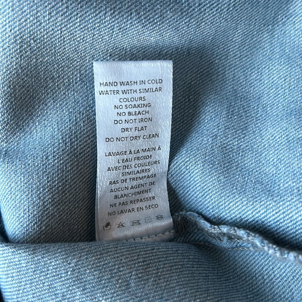 Anthropology Long-Sleeve Burnout Pocket Denim Shirt - Picture 8 of 9